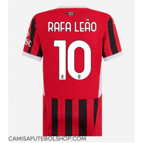 Camisa de time de futebol AC Milan Rafael Leao #10 Replicas 1º Equipamento Feminina 2024-25 Manga Curta